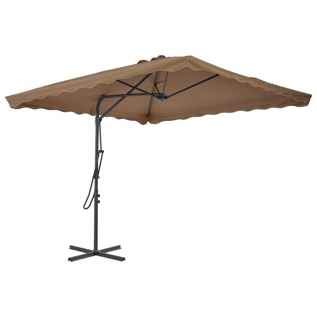 vidaXL Parasol met stalen paal 250x250 cm taupe afbeelding
