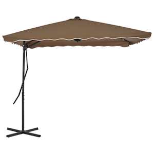 Zahradní slunečník s ocelovou tyčí 250 x 250 cm taupe - obrázek 4