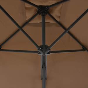Zahradní slunečník s ocelovou tyčí 250 x 250 cm taupe - obrázek 5