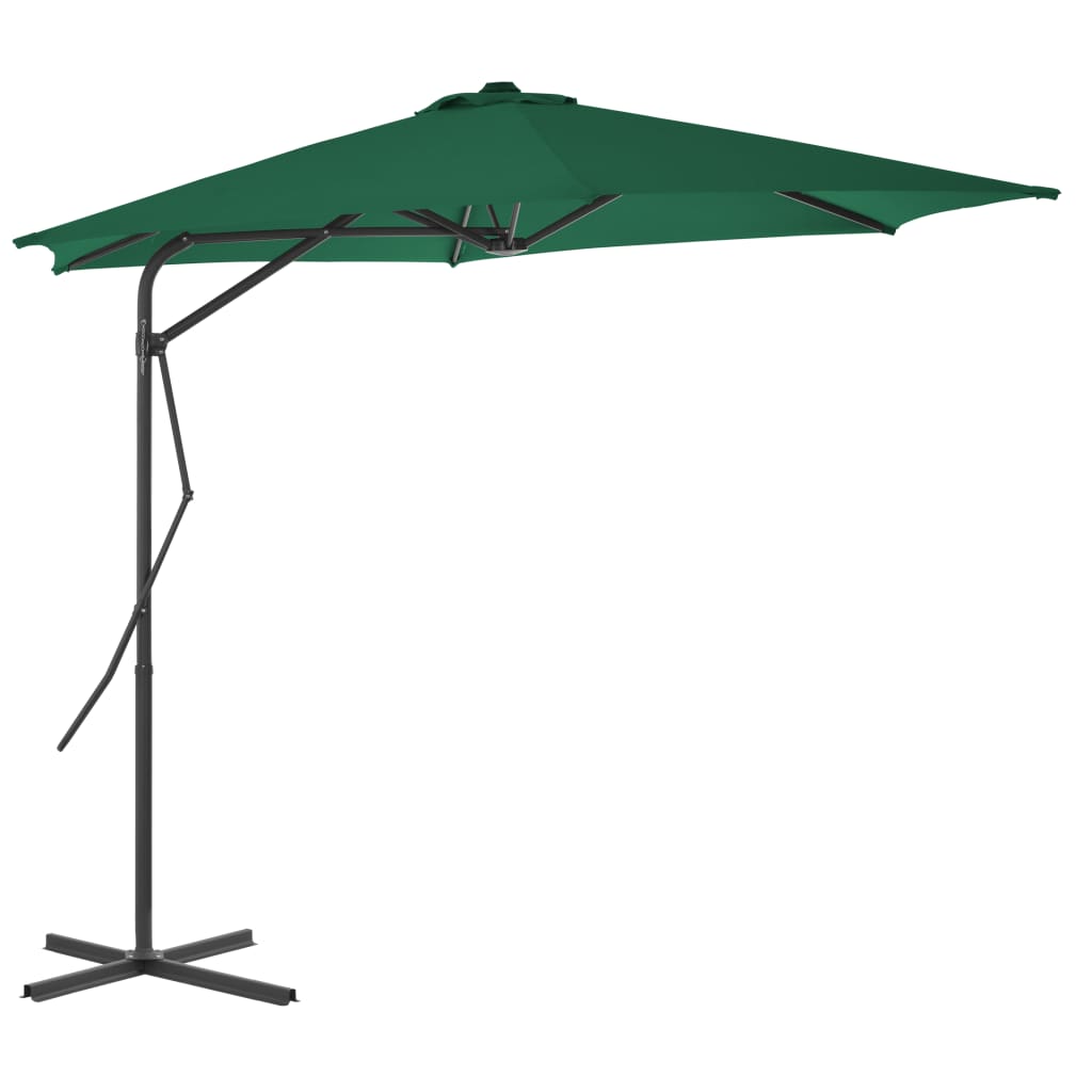 Elegancki parasol ochronny z podstawą - 300x230 cm, zielony - ochrona przed promieniami UV