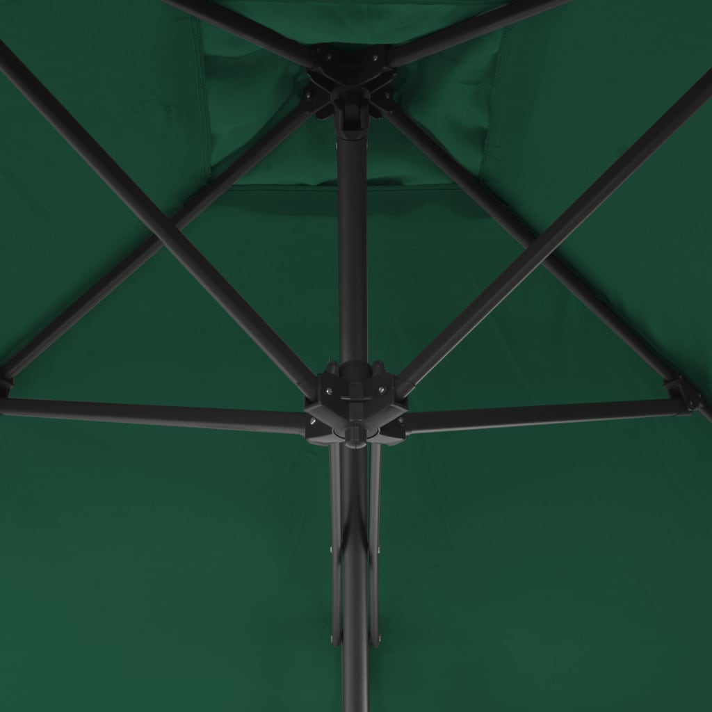 Zahradní slunečník s ocelovou tyčí 300 cm zelený
