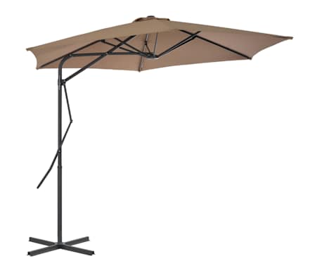 vidaXL Garden Parasol | Taupe | Polyester | 300 cm diameter | Rotatable