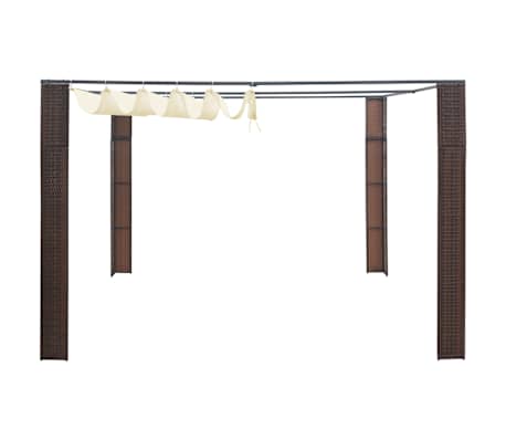 vidaXL dārza nojume ar jumtu, PE rotangpalma, 300x300x220 cm