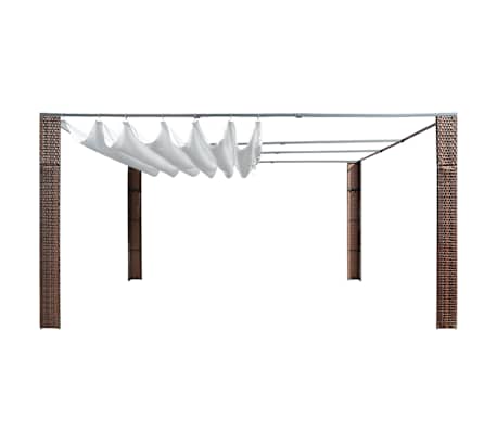 vidaXL Gazebo with Roof Poly Rattan 400x400x200 cm Brown and Cream
