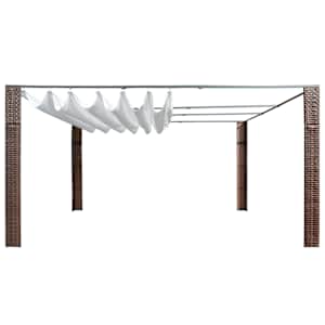 vidaXL Gazebo with Roof Poly Rattan 400x400x200 cm Brown and Cream