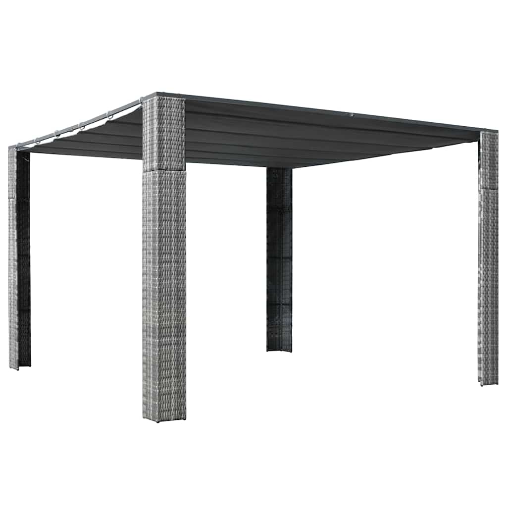 vidaXL Altán se střechou polyratan 300x300x220 cm šedý a antracitový