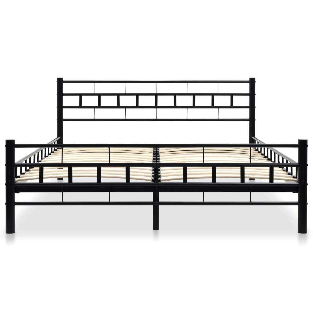 vidaXL Bed Frame Black Metal 137x187 cm