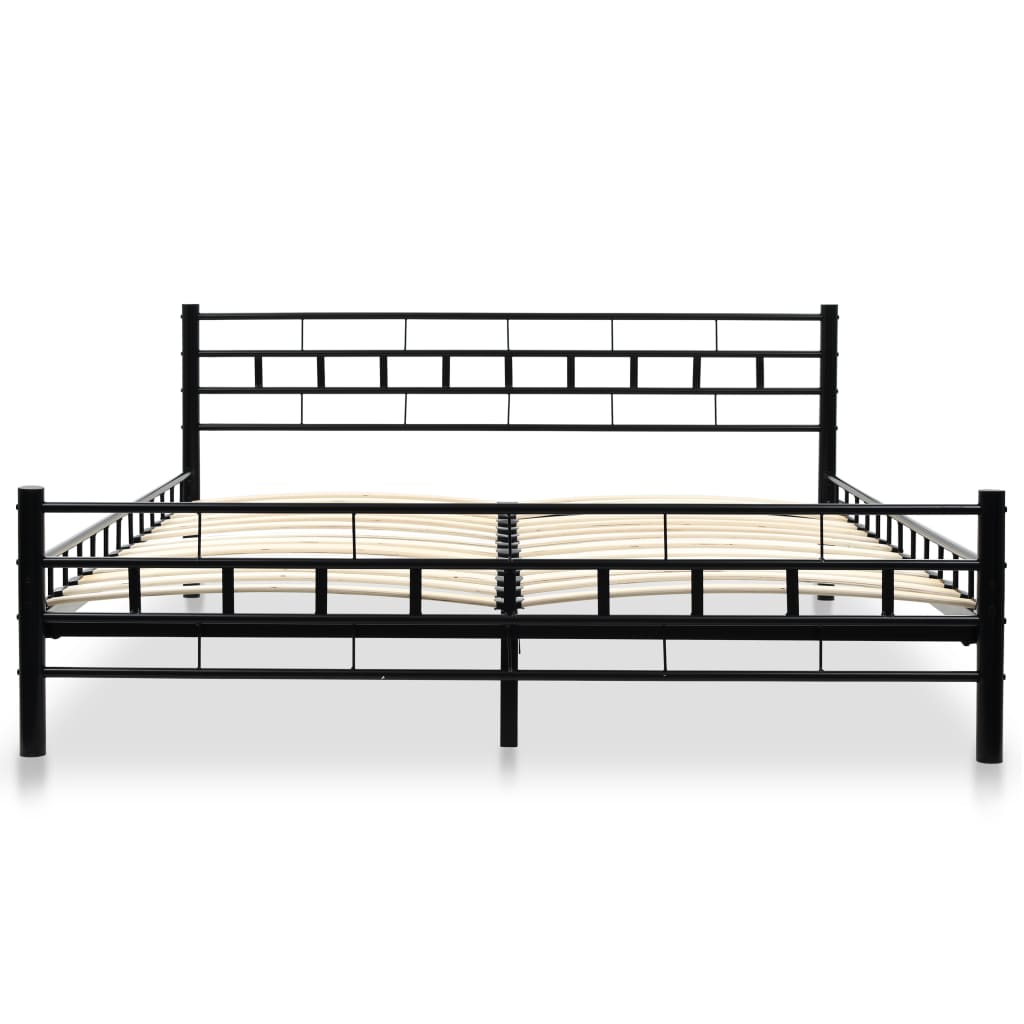 vidaXL Bed Frame Black Metal 153x203 cm