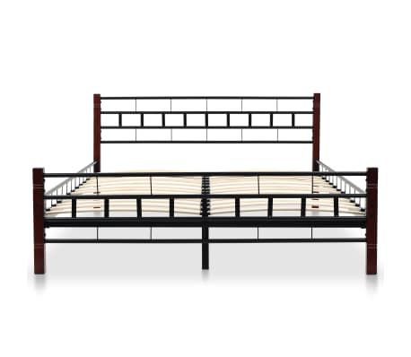 vidaXL Bed Frame Black Metal 137x187 cm