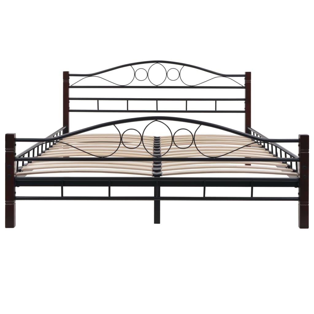 vidaXL Bed Frame Black Metal 137x187 cm