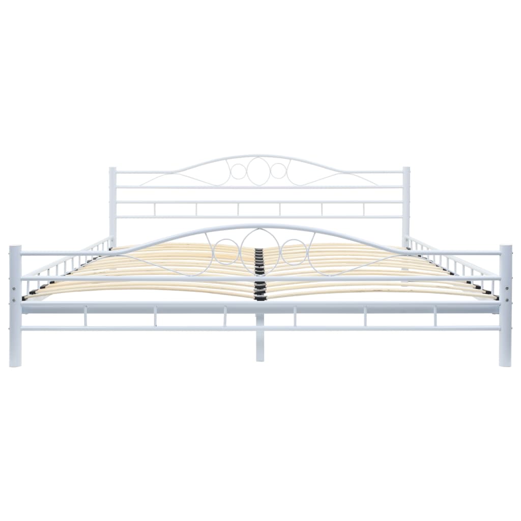 vidaXL Bed Frame White Metal 183x203 cm