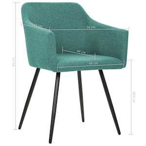 Jídelní židle 2 ks zelené textil - obrázek 7