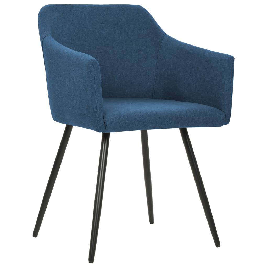 VidaXL - vidaXL Eetkamerstoelen 2 st stof blauw