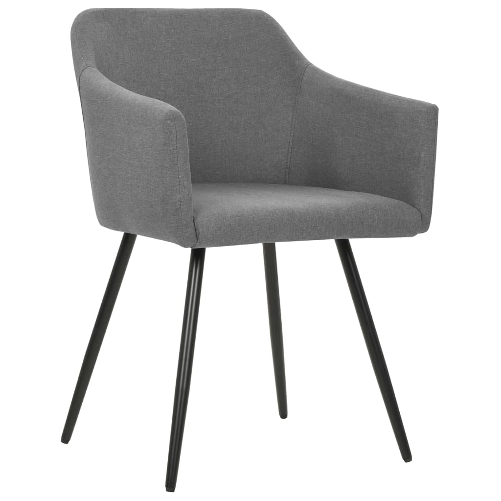 

vidaXL Eetkamerstoelen 2 st stof lichtgrijs
