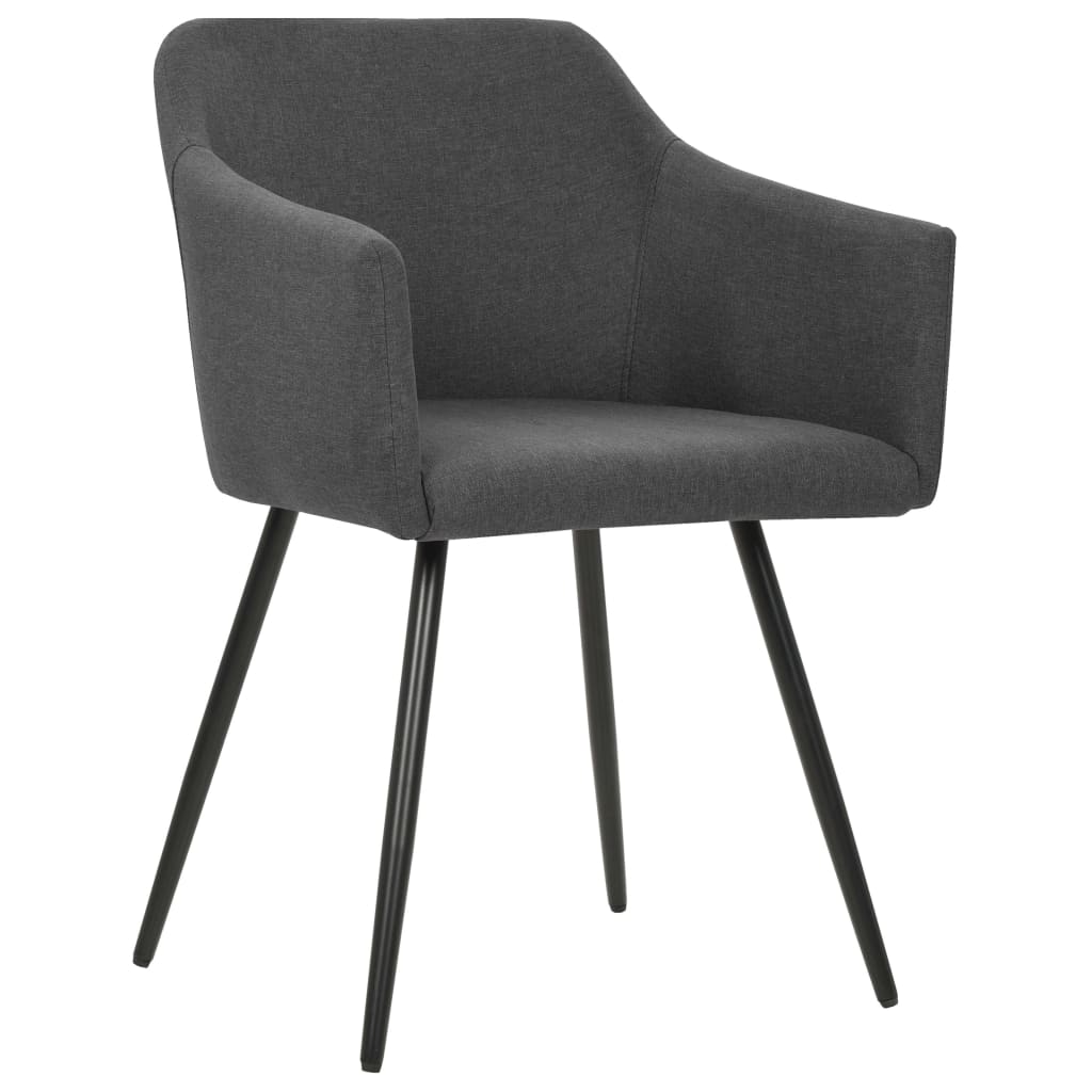 VidaXL - vidaXL Eetkamerstoelen 2 st stof donkergrijs