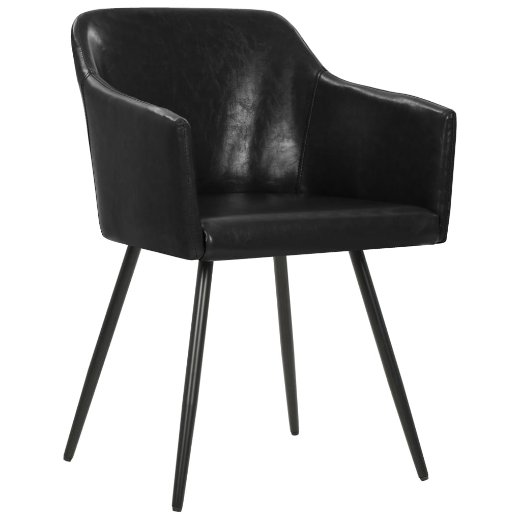

vidaXL Eetkamerstoelen 2 st kunstleer zwart