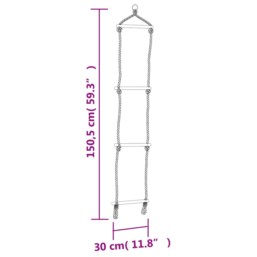 vidaXL Seilleiter mit Spielplatz-Sicherheitsgriffen 30x150,5 cm PE – Bild 7