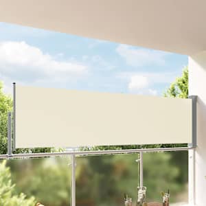 Terasová zatahovací boční markýza 100 x 300 cm krémová - obrázek 1