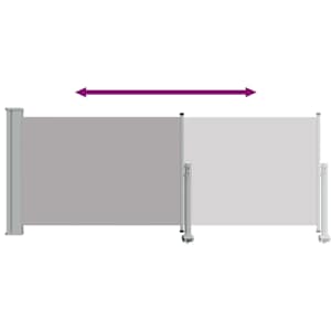Terasová zatahovací boční markýza 100 x 300 cm šedá - obrázek 8