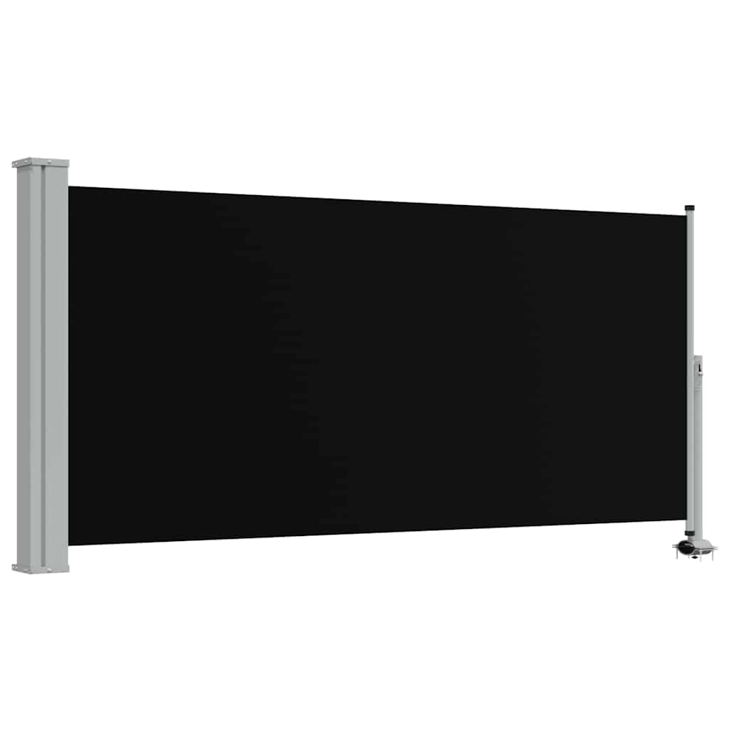 E-shop vidaXL Zaťahovacia bočná markíza na terasu 120x300 cm, čierna