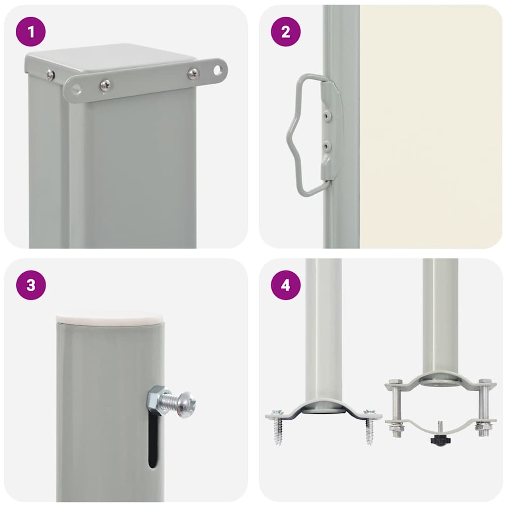 Прибираща се странична тента, 120х300 см, кремава - Image 11