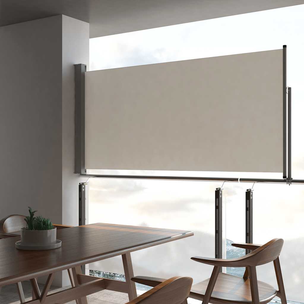 vidaXL Ausziehbare Seitenmarkise 120x300 cm Creme