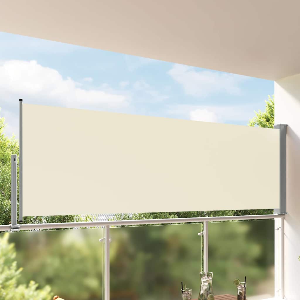 vidaXL Ausziehbare Seitenmarkise 120x300 cm Creme