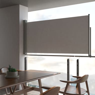 Vidaxl Patio Retractable Side Awning 120 X 300 Cm Grey Vidaxl Com Au