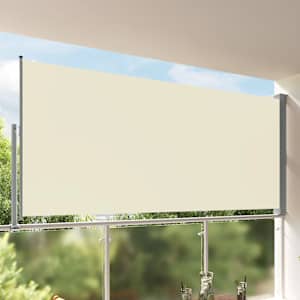 Terasová zatahovací boční markýza 160 x 300 cm krémová - obrázek 1
