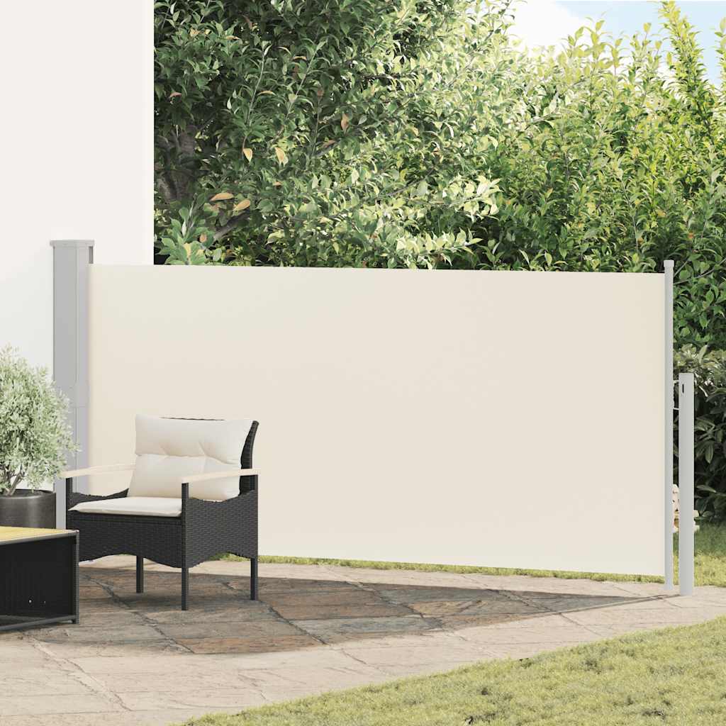 vidaXL Sisäänvedettävä sivumarkiisi 140 x 300 cm kerma