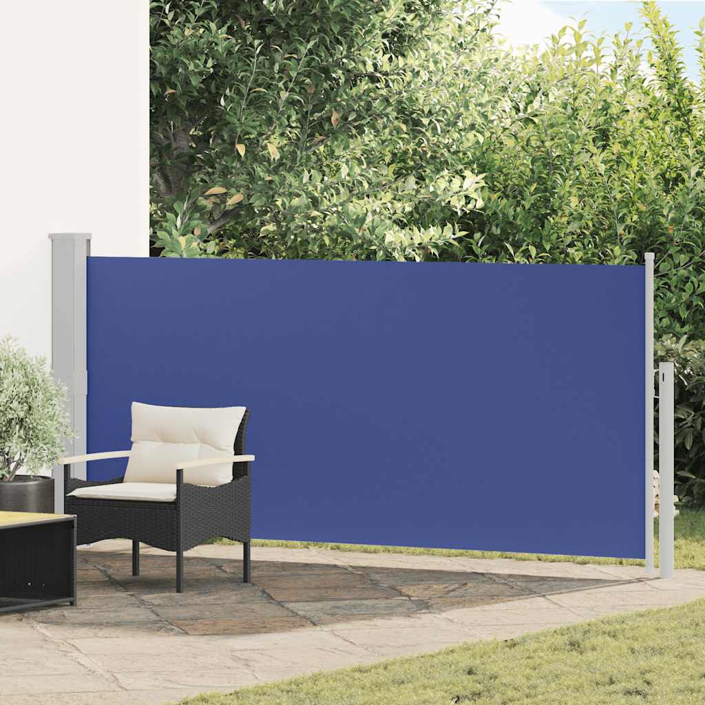 vidaXL Sisäänvedettävä sivumarkiisi 140 x 300 cm sininen