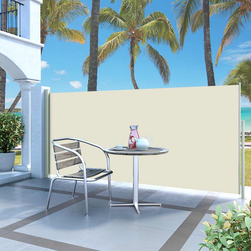 vidaXL Ausziehbare Seitenmarkise 120x300 cm Creme