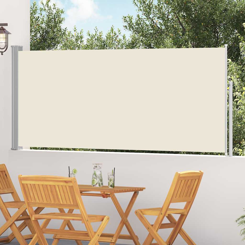 vidaXL Ausziehbare Seitenmarkise 120x300 cm Creme