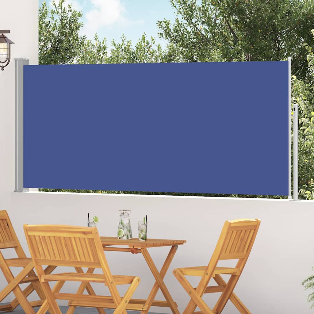vidaXL Copertină laterală retractabilă, albastru, 117x300 cm