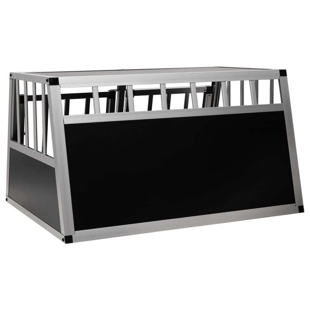 Cage de transport en aluminium à double porte pour chien - 89x69x50 cm