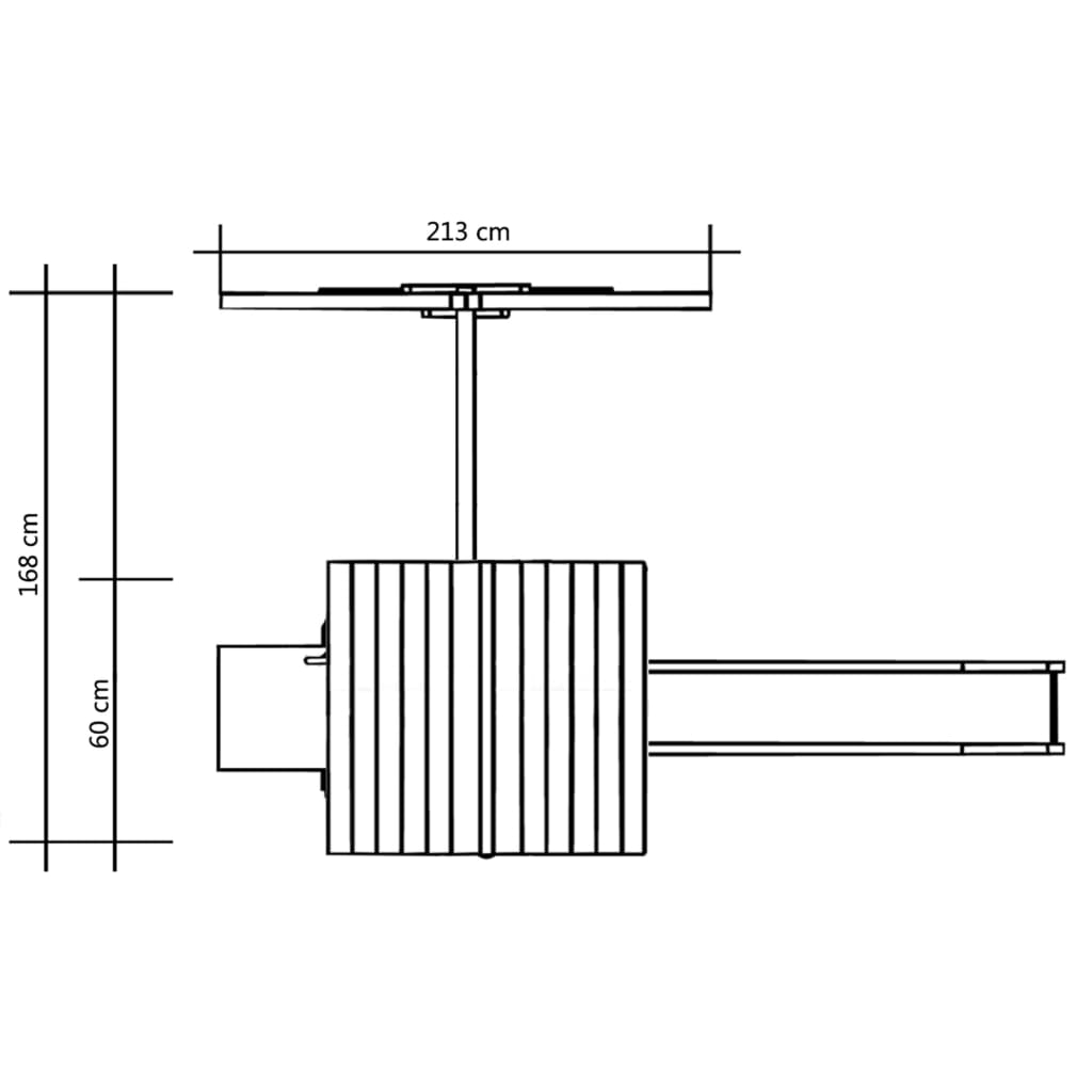 Fa játszóház csúszdával és létrával 228 x 168 x 218 cm 