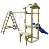vidaXL FSC fa játszótér csúszda+létrák+hinta 286x228x218 cm