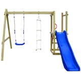 vidaXL FSC fa játszótér csúszda+létra+hinta 242x237x175 cm