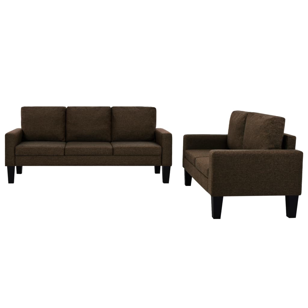 SofaSet 2tlg. Stoff Braun Weddig