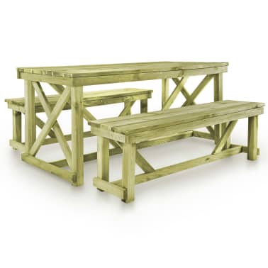 Vidaxl Tavolo Da Birreria Con 2 Panche In Legno Fsc Vidaxlit