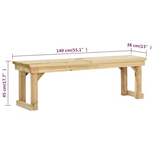 Zahradní lavice 140 cm impregnované borové dřevo - obrázek 6
