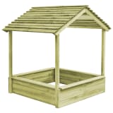 vidaXL Casa de brincar exterior c/ caixa areia 123x120x145cm pinho FSC