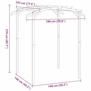 Zahradní pergola impregnovaná borovice 180 x 197 x 210 cm - obrázek 6