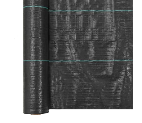vidaXL Toile de paillage PP 1 x 25 m Noir
