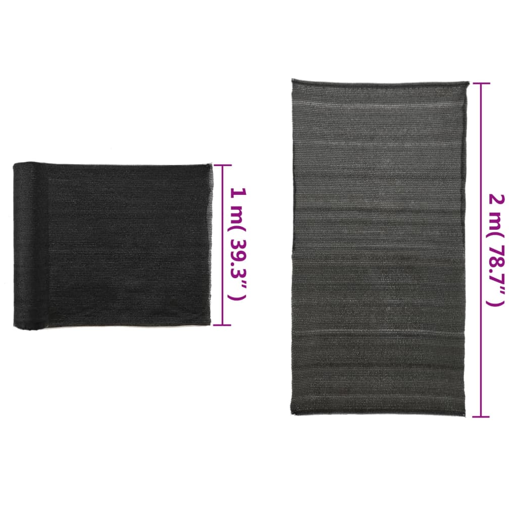 Belátásgátló háló, HDPE, 2 x 50 m, fekete 