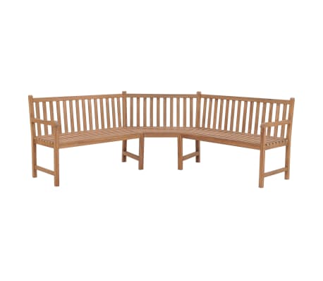 vidaXL Banco de esquina de jardín 202x202x90 cm madera maciza teca