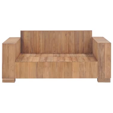 vidaXL Legno Massello di Teak Divano a 2 Posti con Cuscini Sofa Casa Giardino