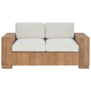 vidaXL Sofa su pagalvėlėmis, tikmedžio medienos masyvas, dvivietė