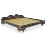 vidaXL Cadre de lit Marron foncé Bambou 160 x 200 cm
