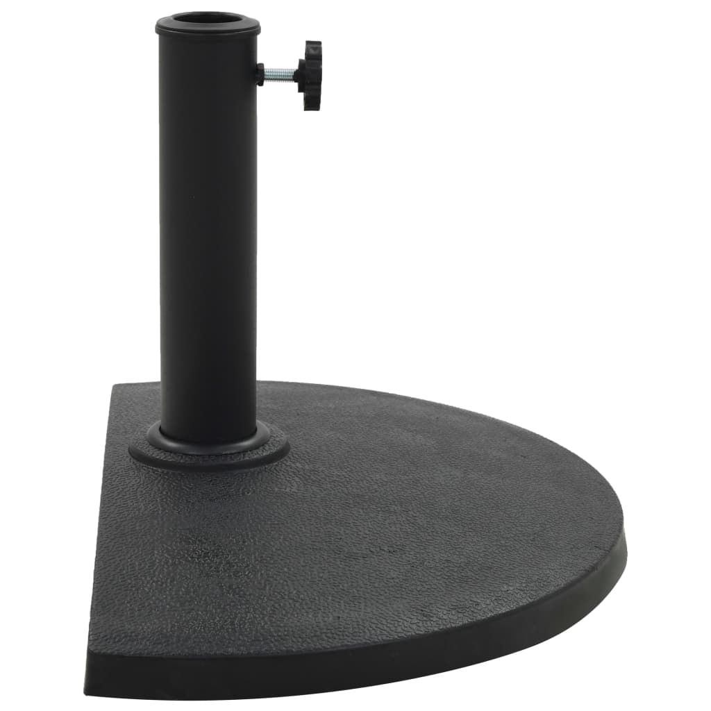 vidaXL Parasolvoet halfrond 9 kg polyresin zwart afbeelding
